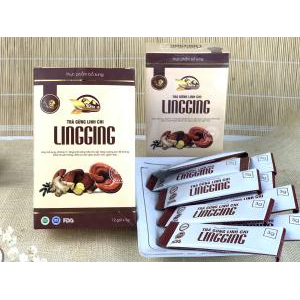 Trà Gừng Linh Chi LINGGING, Hộp 12 Gói x 3g